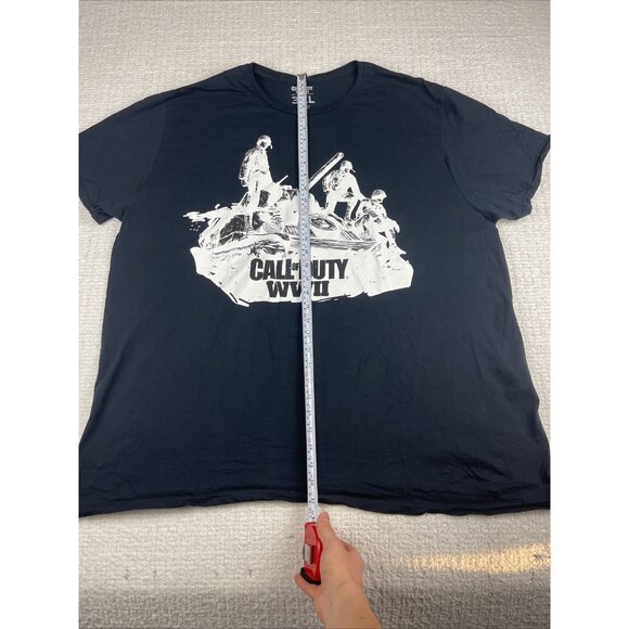 2017 Men's 3XL Call Of Duty WW2 Blue Graphic Video Game Collector T Shirt - Picture 9 of 16